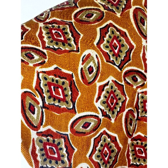 Vintage Fendi Roma Tie Silk Mustard Brown Geometric Medallion Print Handmade - Picture 3 of 12